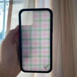wildflower iphone 11 pastel plaid phone case